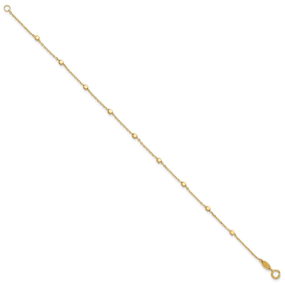 14K Polished Cube Stations 7.75 inch Bracelet