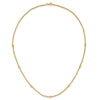 14k Mirror Beads and Diamond-cut Rope Chain 7-Station 18 inch Necklace