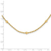 14k Mirror Beads and Diamond-cut Rope Chain 7-Station 18 inch Necklace