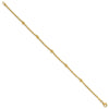 14k Mirror Beads and Diamond-cut Rope Chain 5-Station 7.5 inch Bracelet