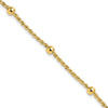14k Mirror Beads and Diamond-cut Rope Chain 5-Station 7.5 inch Bracelet