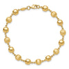 14K Polished and Satin 5.5mm Puffed Circles 7.5 inch Bracelet