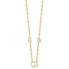 14K Paperclip Link Heart 16in w/2in ext. Necklace
