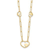 14K Paperclip Link Heart 16in w/2in ext. Necklace