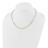 14K Two-tone Polished Beads and Oval Bars 18 inch Necklace
