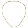 14K Two-tone Polished Beads and Oval Bars 18 inch Necklace