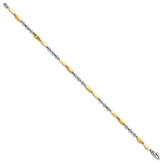 14K Two-tone Polished 7.75in Bracelet