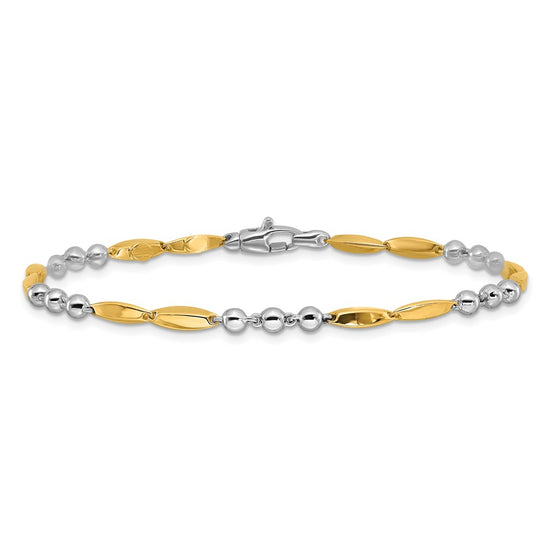 14K Two-tone Polished 7.75in Bracelet