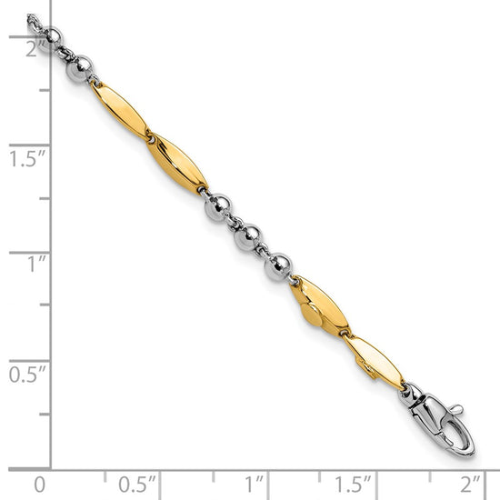14K Two-tone Polished 7.75in Bracelet