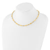14K Polished and Dia-cut Beaded Fancy Plus 1in ext. Necklace