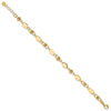14K Polished and Diamond-cut Beaded Fancy Plus 1in ext. Bracelet