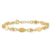 14K Polished and Diamond-cut Beaded Fancy Plus 1in ext. Bracelet