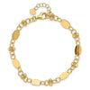 14K Polished and Diamond-cut Beaded Fancy Plus 1in ext. Bracelet