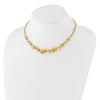14K Polished and Textured Fancy Plus 2in ext. Necklace