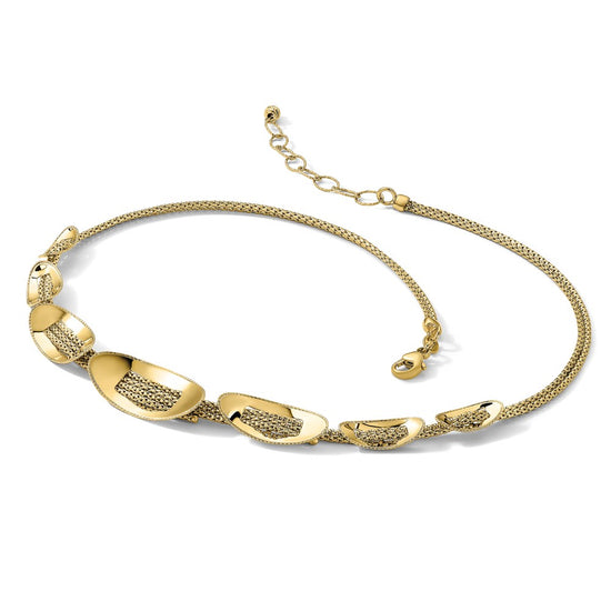 14K Polished and Textured Fancy Plus 2in ext. Necklace
