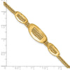 14K Polished and Textured Fancy Plus 1.5in ext. Bracelet