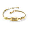 14K Polished and Textured Fancy Plus 1.5in ext. Bracelet