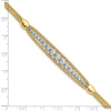 14K Two-tone Polished and Diamond-cut Beaded Fancy Bracelet
