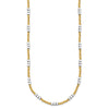 14K Two-tone Diamond-cut Round and Square Beaded 18 inch Necklace