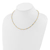 14K Two-tone Diamond-cut Round and Square Beaded 18 inch Necklace