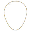 14K Two-tone Diamond-cut Round and Square Beaded 18 inch Necklace