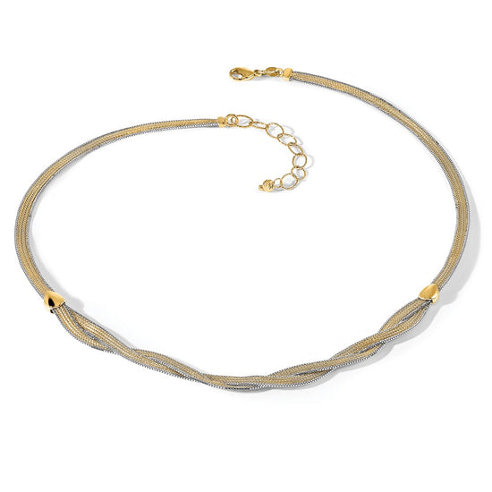 14k Two-tone 17in w/2in Ext. Mesh Necklace