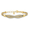 14k Two-tone 6.75in w/1in Ext. Mesh Bracelet
