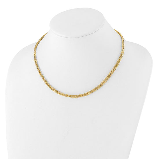 14K Polished 5.3mm Fancy Triple Link 18 inch Necklace