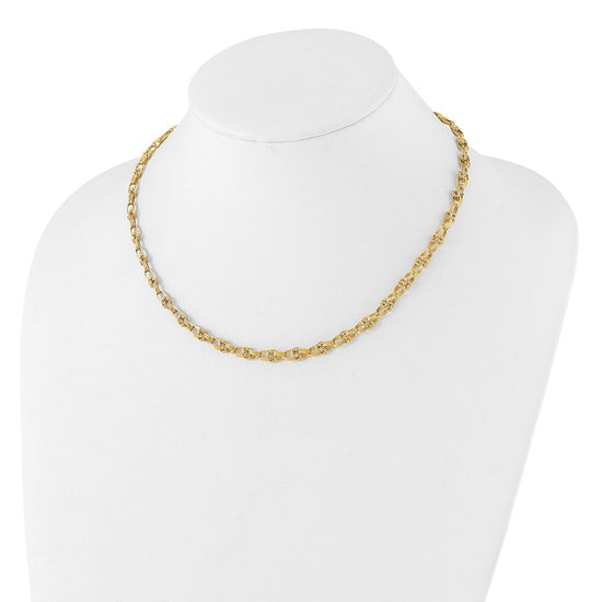 14K Polished Fancy Knot Links Necklace