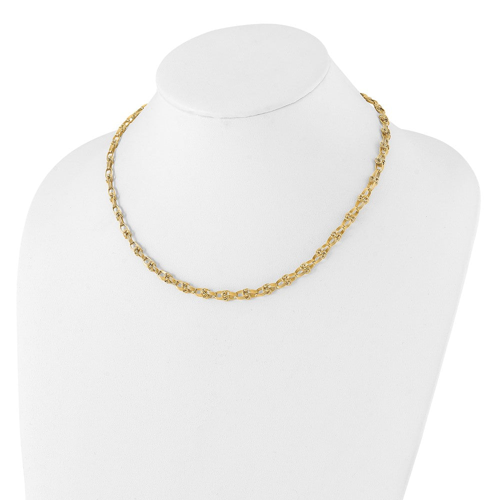 14K Polished Fancy Knot Links Necklace