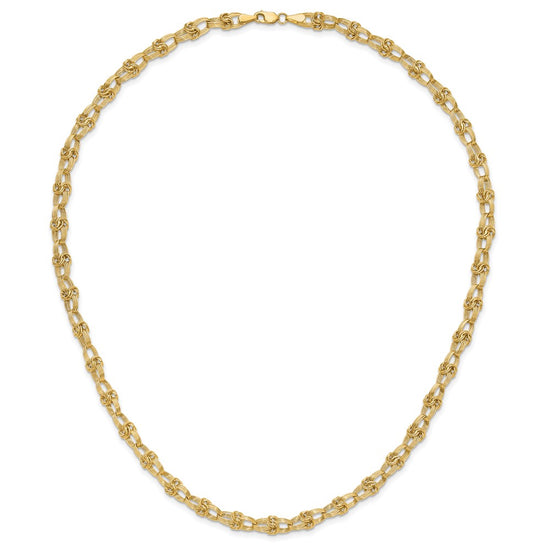 14K Polished Fancy Knot Links Necklace