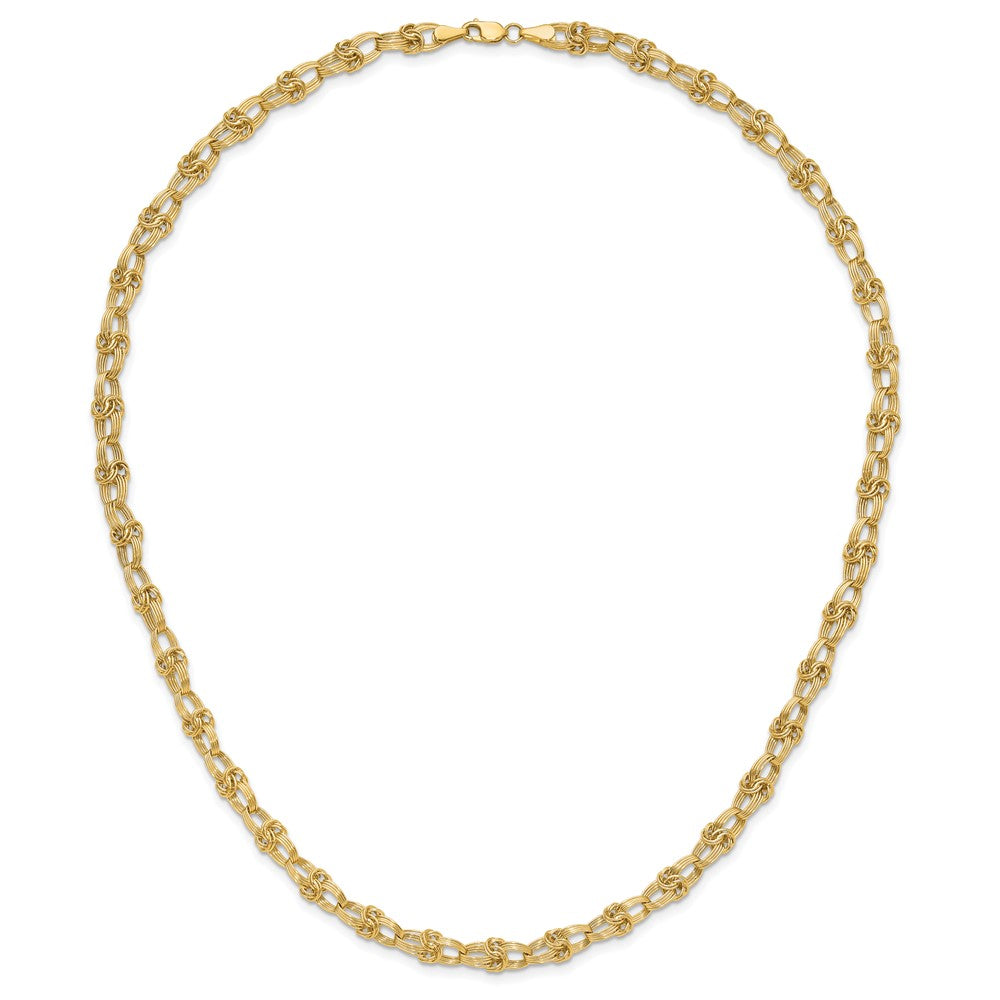 14K Polished Fancy Knot Links Necklace