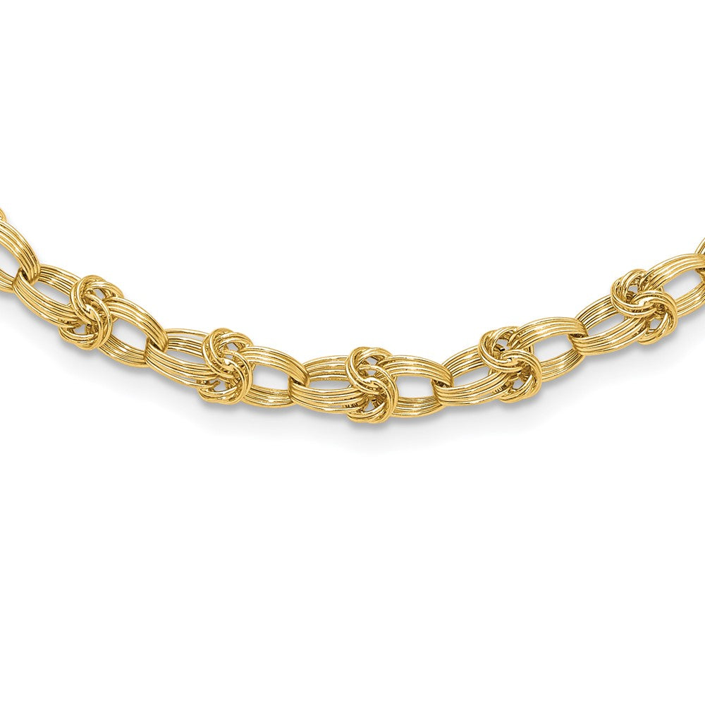 14K Polished Fancy Knot Links Necklace