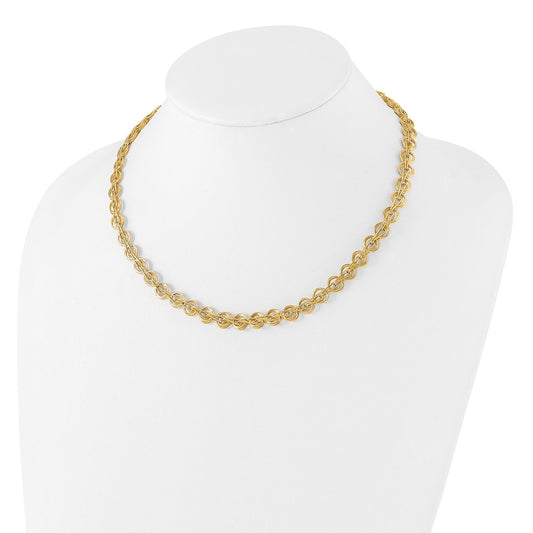 14K Polished Fancy Link Necklace