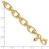 14K Polished 7.5mm Fancy Double Link 8 inch Bracelet