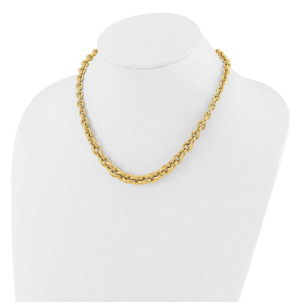 14K Polished and Graduated Fancy Necklace