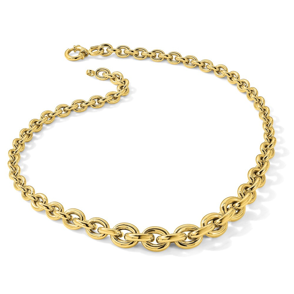 14K Polished and Graduated Fancy Necklace