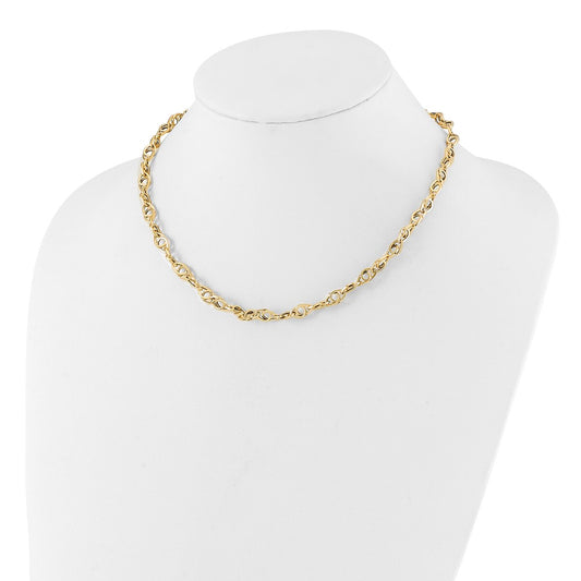 14k Polished Fancy Link 18.25inch Necklace