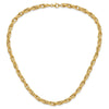 14K Polished and Grooved 6mm Fancy Oval Link 18 inch Necklace