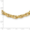14K Polished and Grooved 6mm Fancy Oval Link 18 inch Necklace