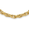 14K Polished and Grooved 6mm Fancy Oval Link 18 inch Necklace