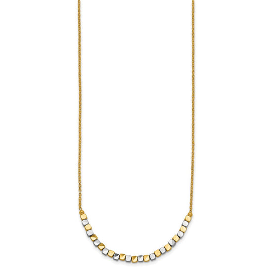 14K Two-tone Beaded 18in Necklace
