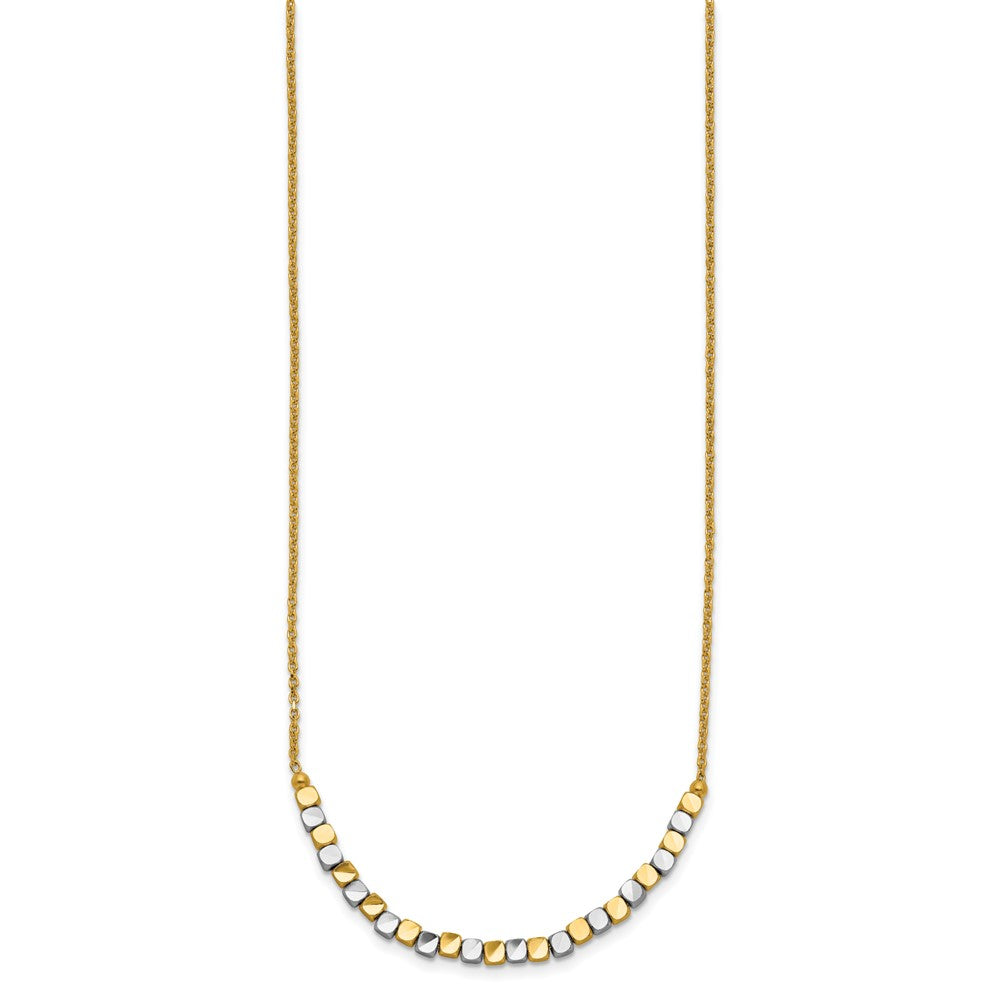 14K Two-tone Beaded 18in Necklace