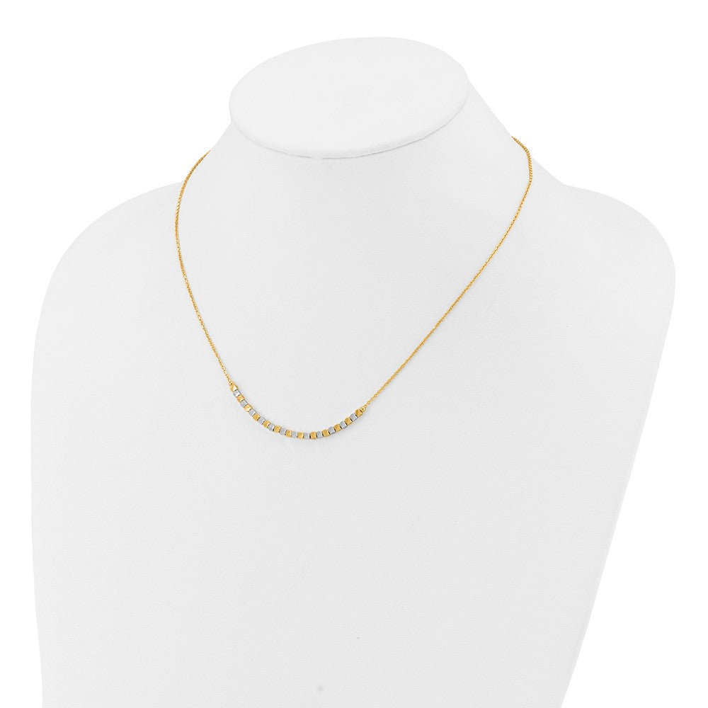14K Two-tone Beaded 18in Necklace