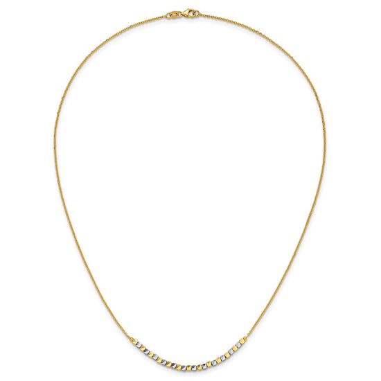 14K Two-tone Beaded 18in Necklace