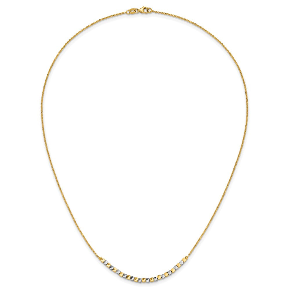14K Two-tone Beaded 18in Necklace