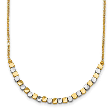 14K Two-tone Beaded 18in Necklace