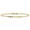 14K Two-tone Square Beaded 7.5 inch Bracelet