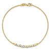 14K Two-tone Square Beaded 7.5 inch Bracelet