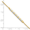 14K Two-tone Square Beaded 7.5 inch Bracelet